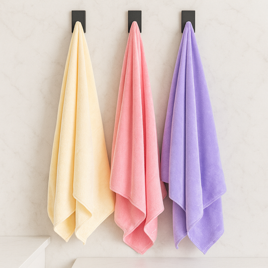 Bath Towel - Pastels | Soft Microfibre Neutral Colour Bath Towel