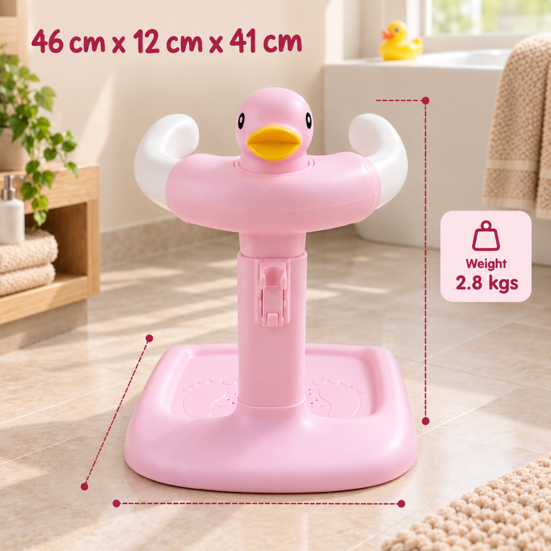 Baby Bath Stand for Kids & Toddlers | Adjustable Height & Width | Frog & Duck