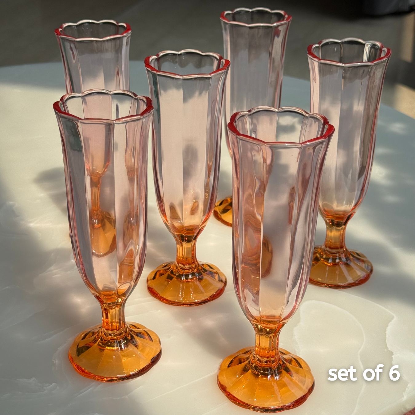 Ombré Coloured Champagne Glasses | Set of 2 glasses