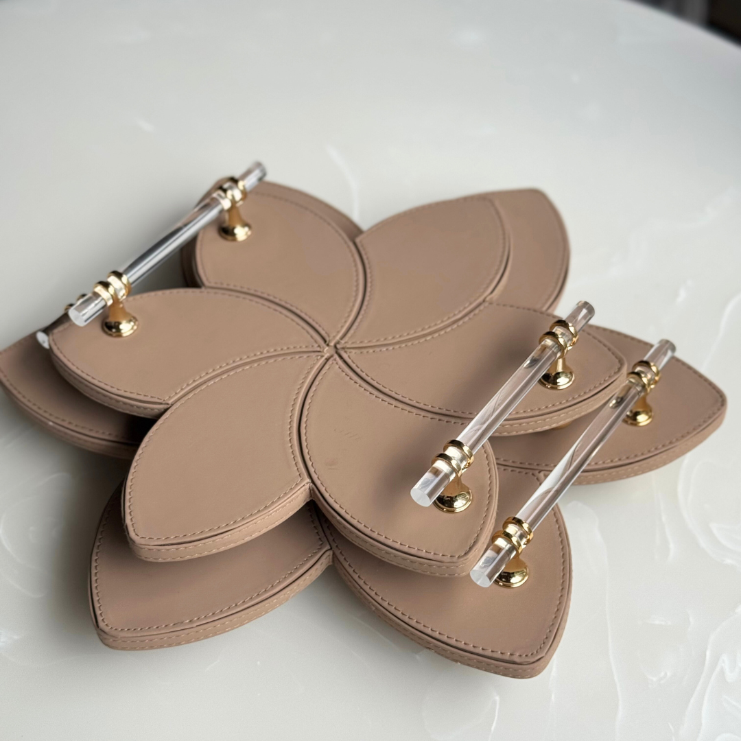 Luxe Faux Leather Serving & Décor Tray (Set of 2)