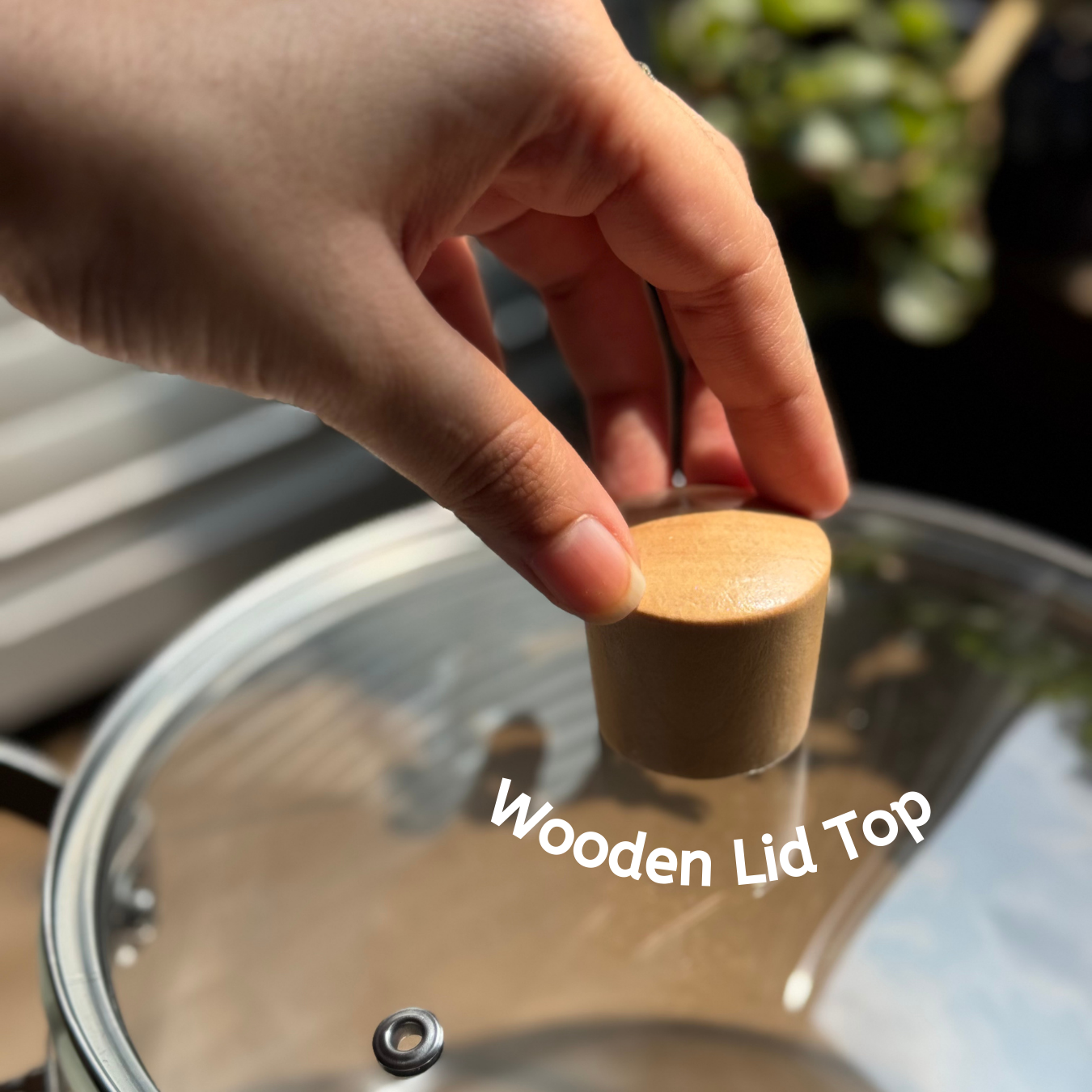 Glass Pot with Wooden Handles | Heat Safe Borosilicate Glass Pot | 3.5L