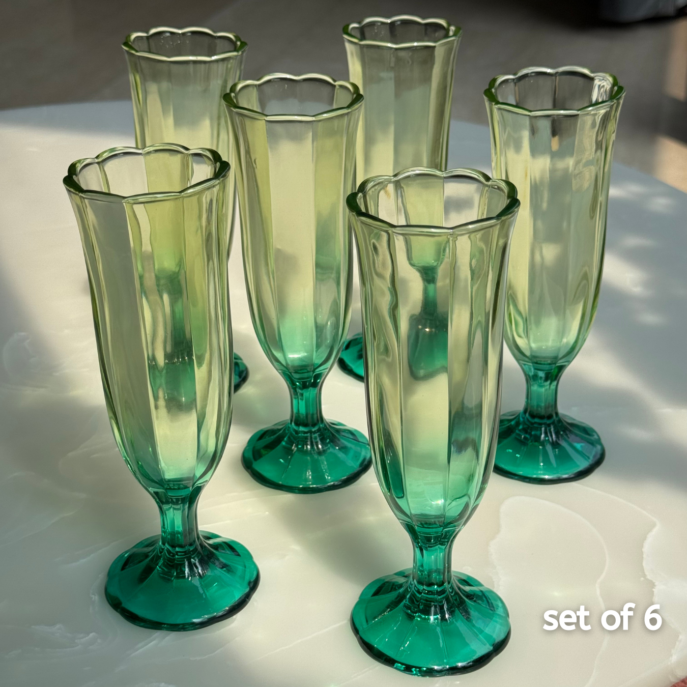 Ombré Coloured Champagne Glasses | Set of 2 glasses