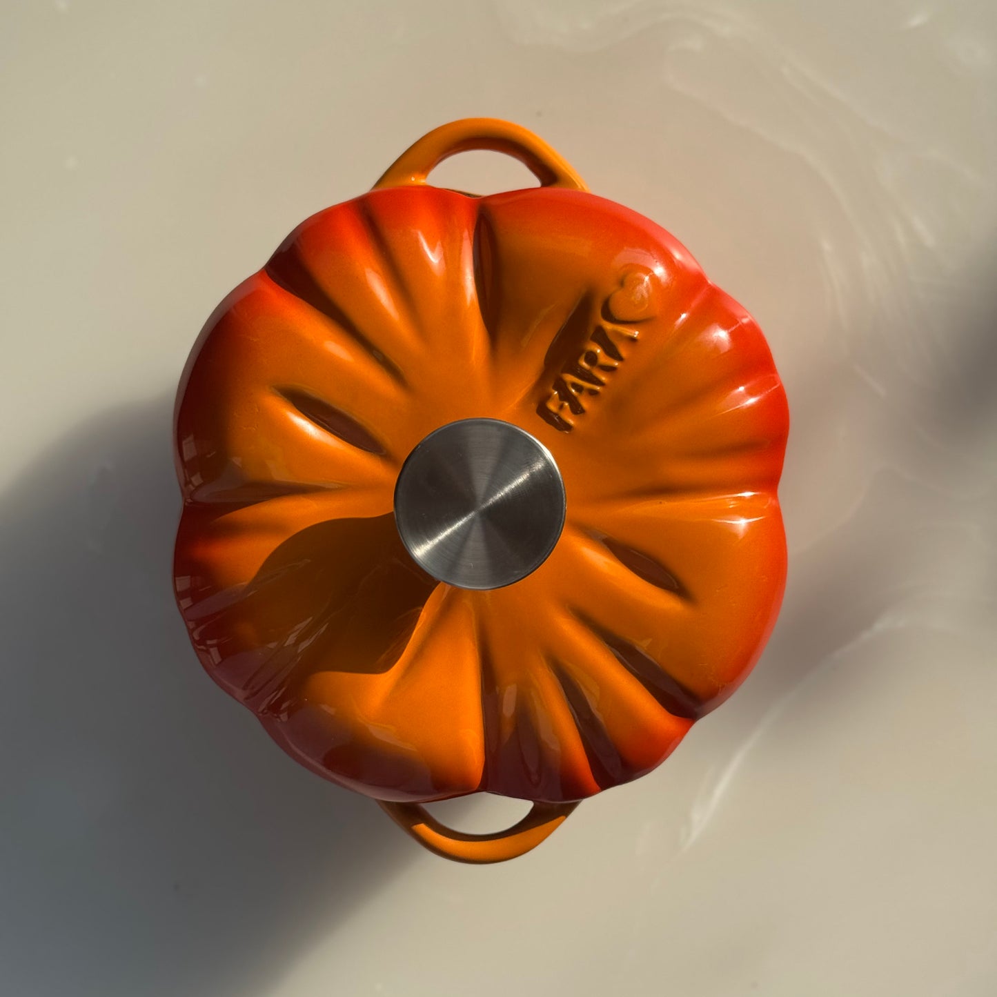 Pumpkin-Shaped Cast Iron Dutch Oven with Lid | Enamel-Coated Casserole Pot