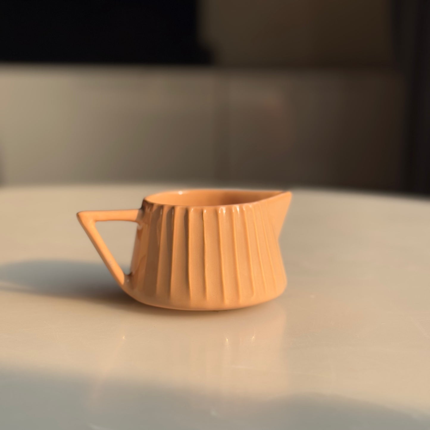 Ribbed Ceramic Milk Pot