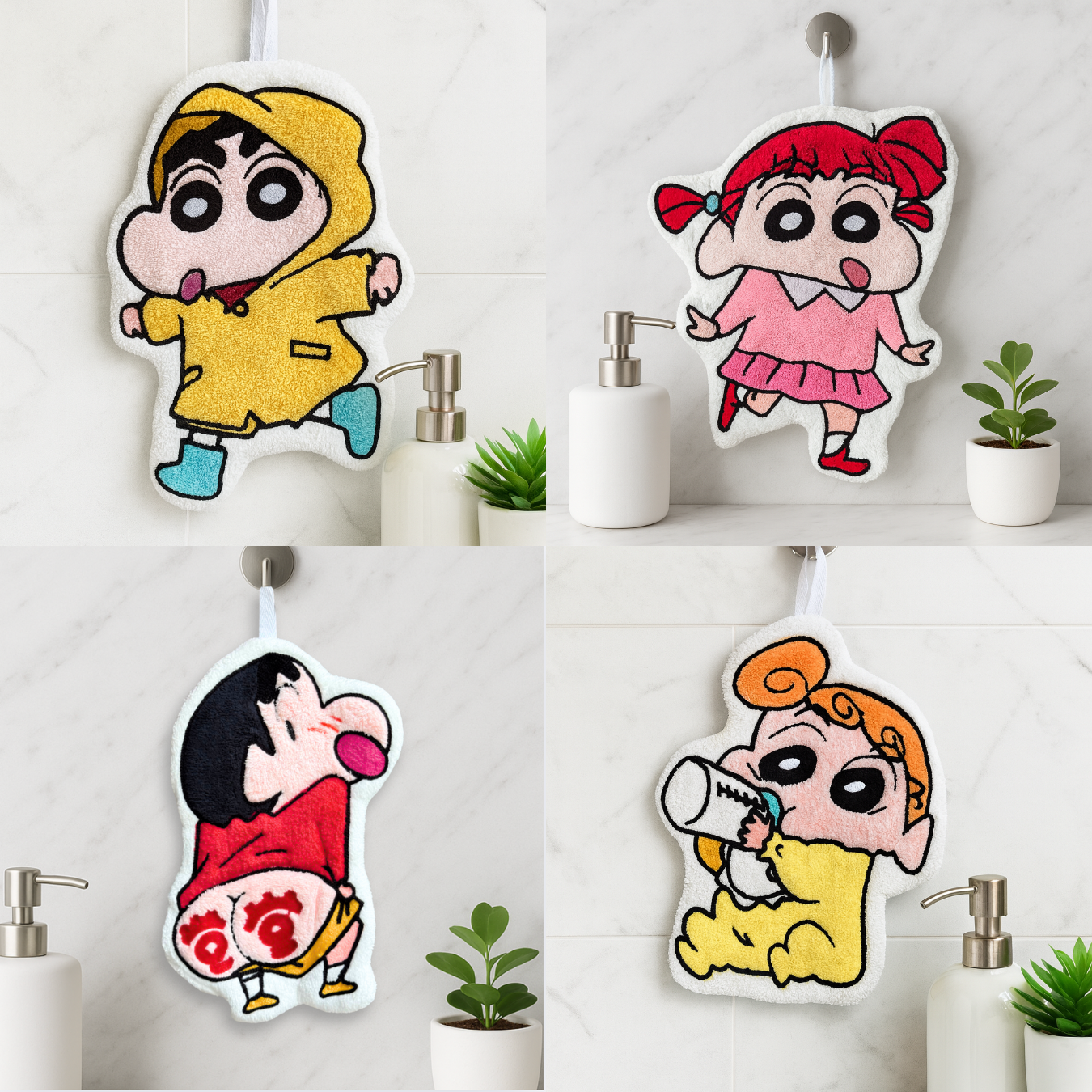 Shinchan and Friends Hand Towel | | Soft Terrycloth Hand Towels