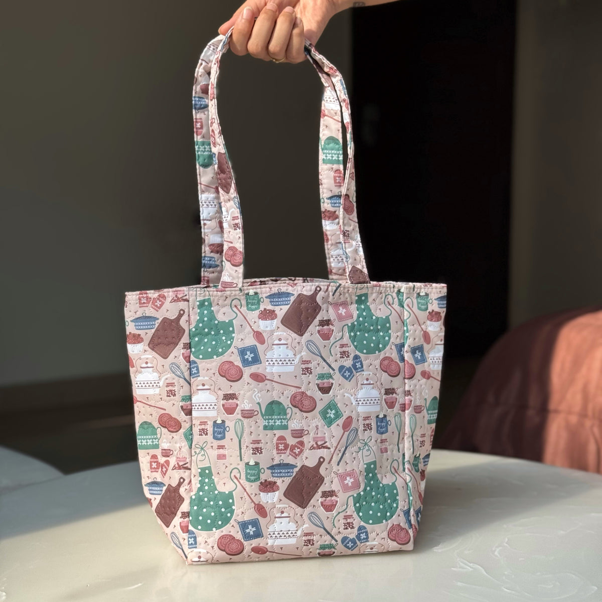 Mini Tote Bag | Quilted Water Resistant Tote Bag