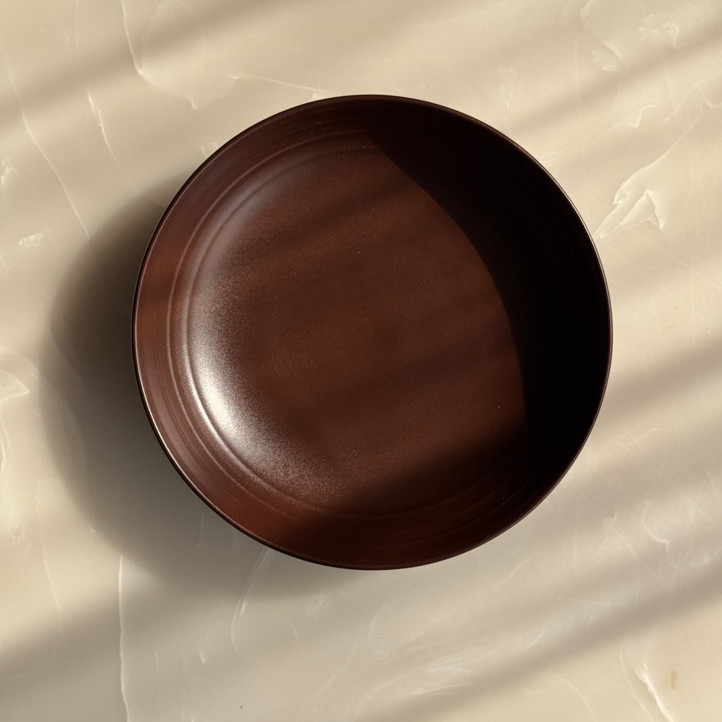 Chocolate Brown Ceramic Pasta Plate