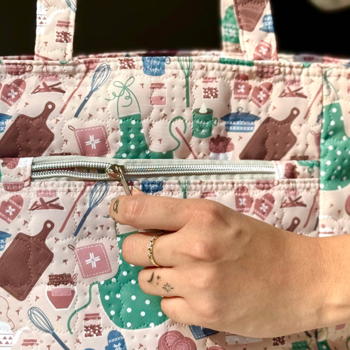 Mini Tote Bag | Quilted Water Resistant Tote Bag