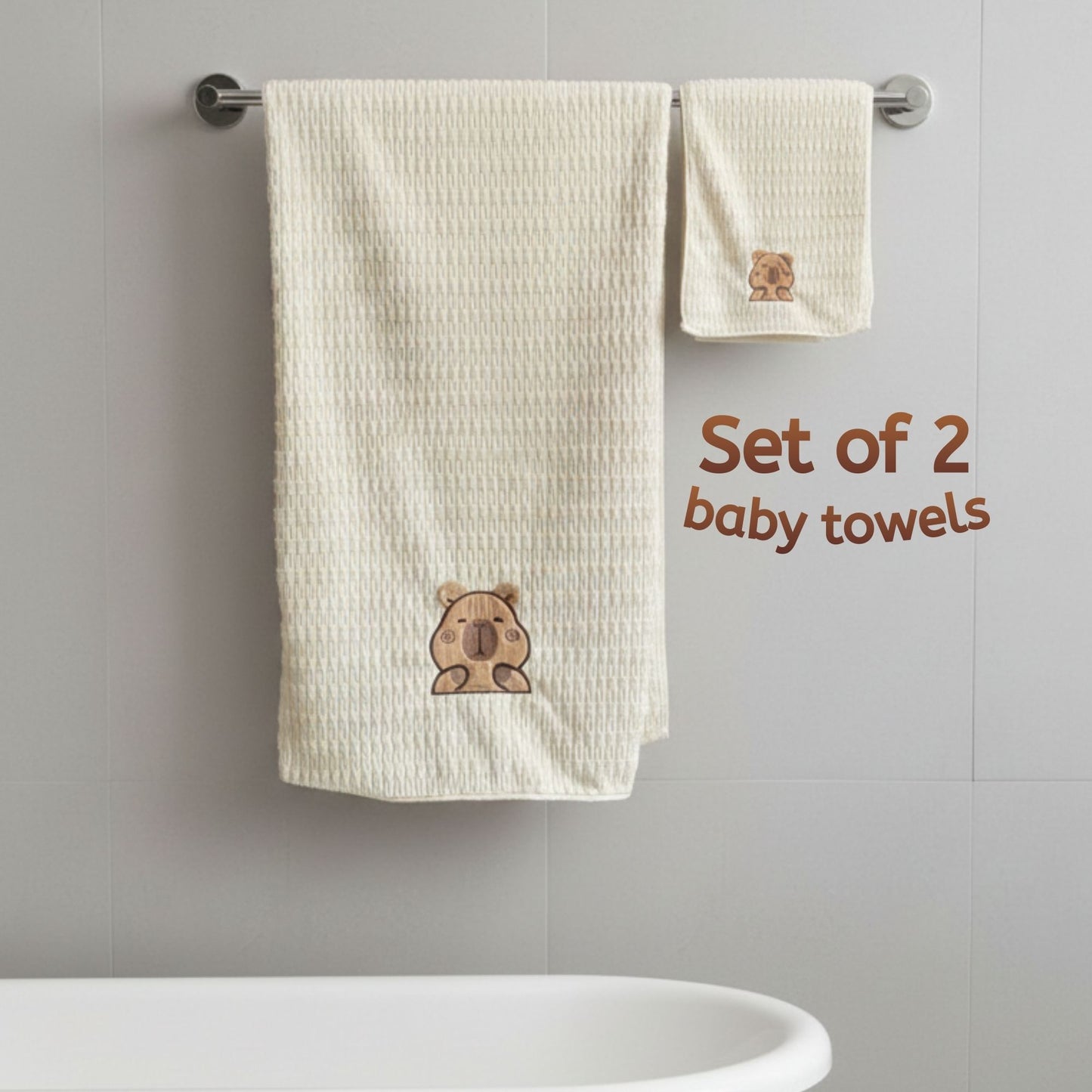 Ultra-Soft Baby Towel| ToddlerTeddy Bear Towel | Set of 2 | For Daily Use and Gifting