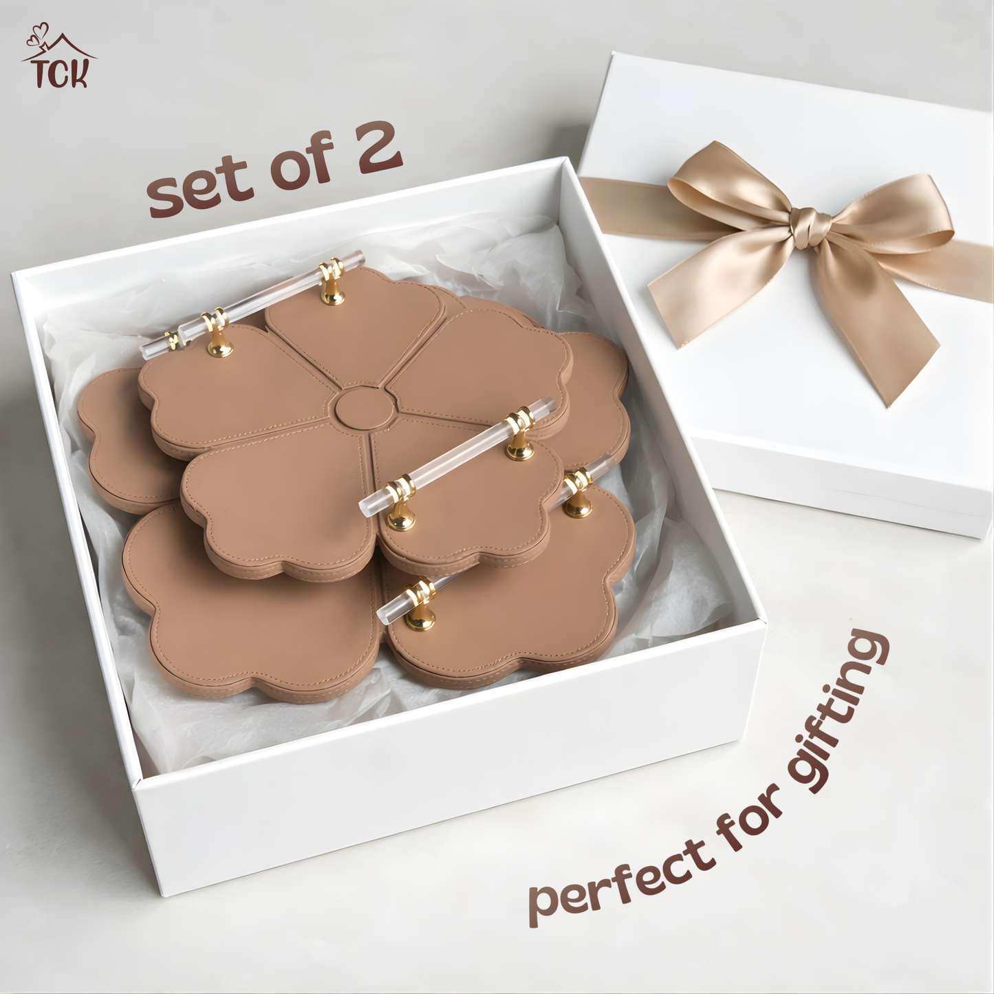 Luxe Faux Leather Serving & Décor Tray (Set of 2)