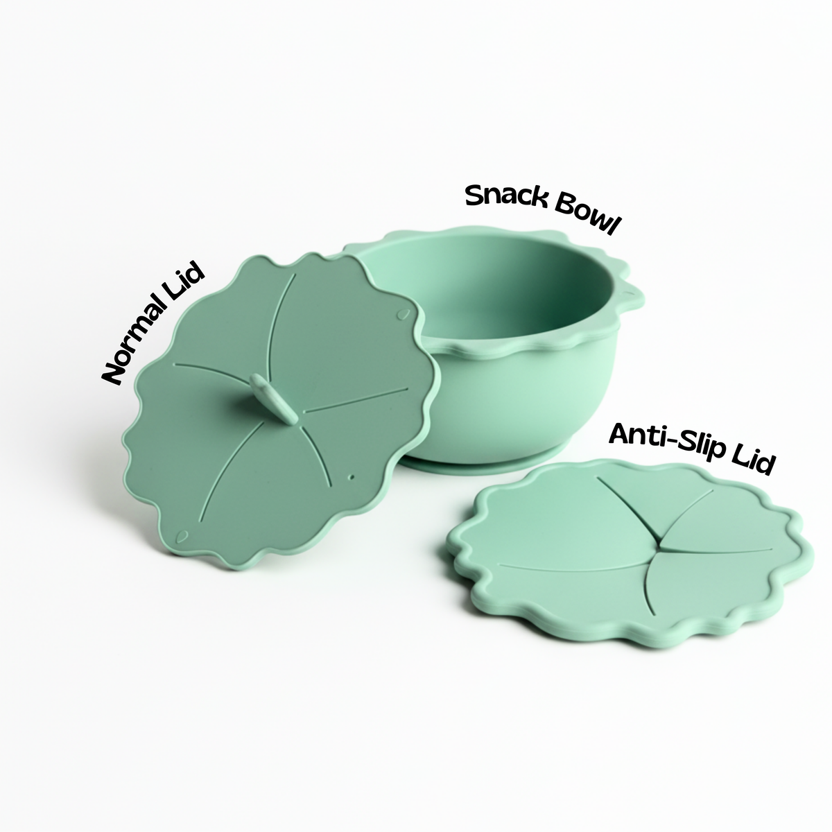 Green Dino Baby's Meal Set | 9 piece silicone meal set for babies and toddlers