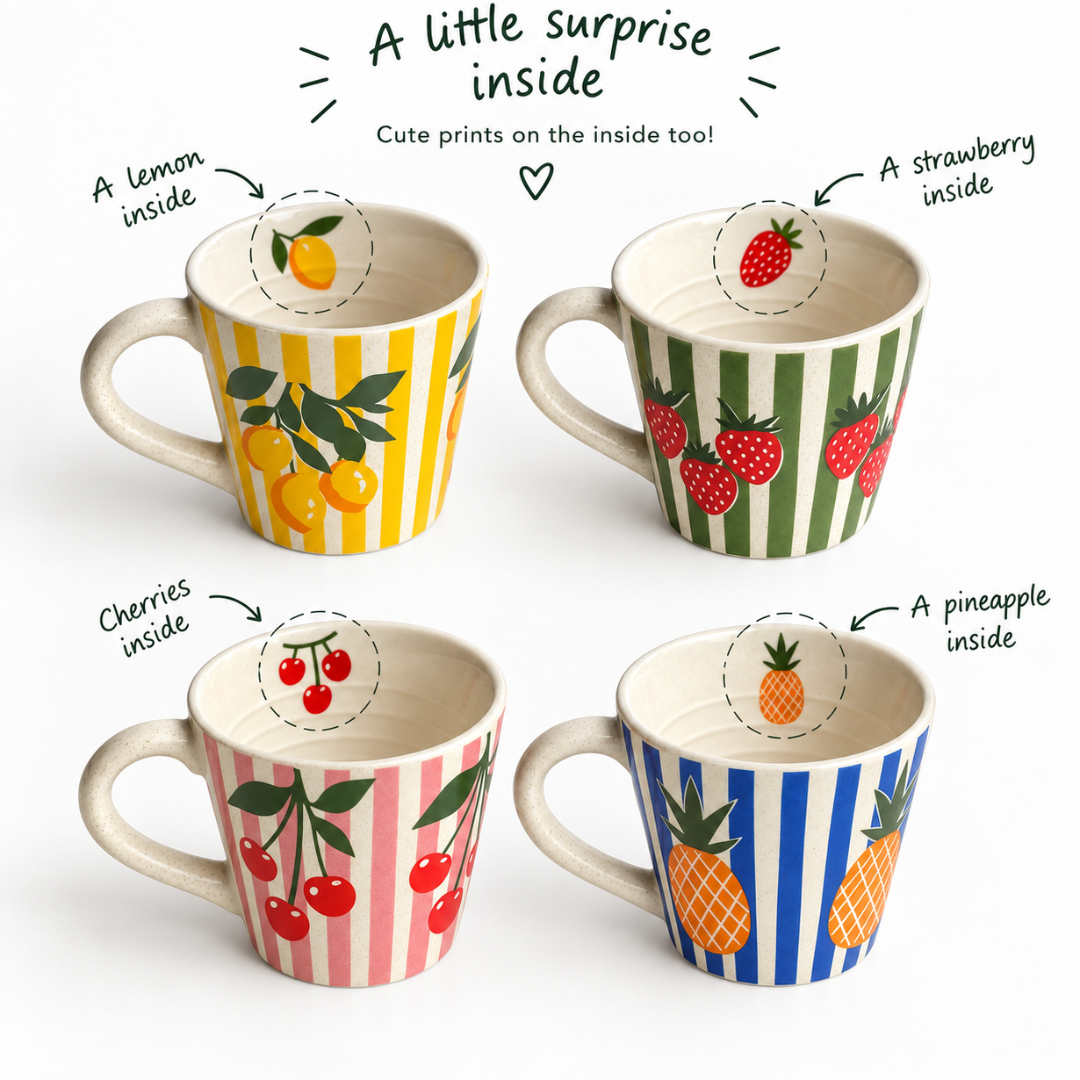 The Fruitea Cup Collection | Set of 4 Cups | Tea cups set