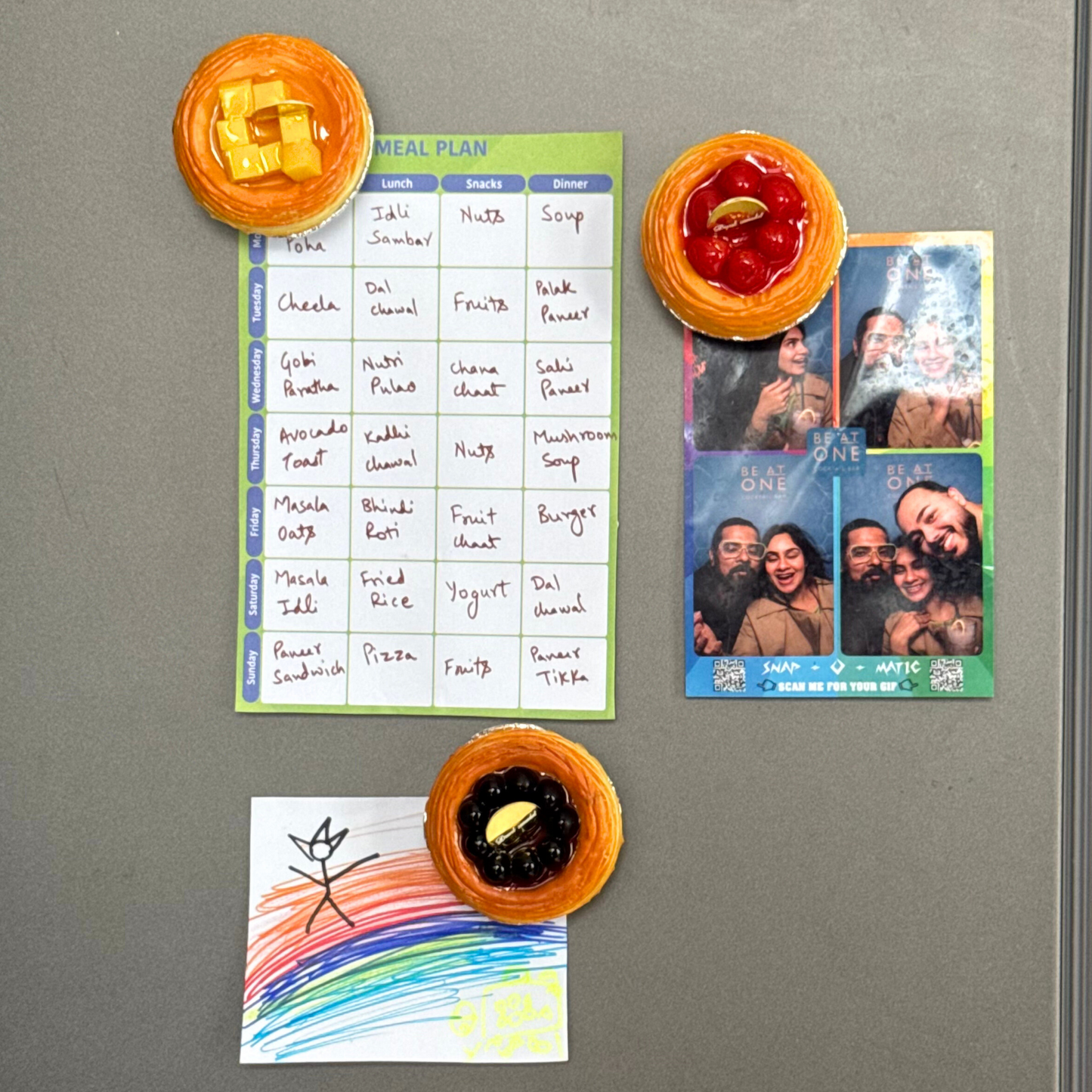 Fruit Tarts Fridge Magnet
