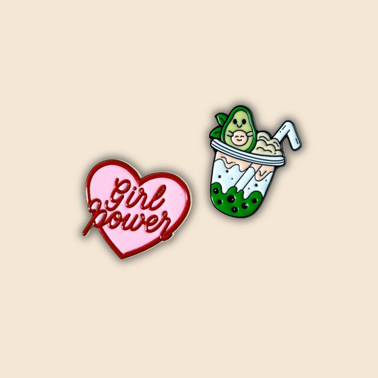 Girlie Pop Enamel Pins (Set of 2)
