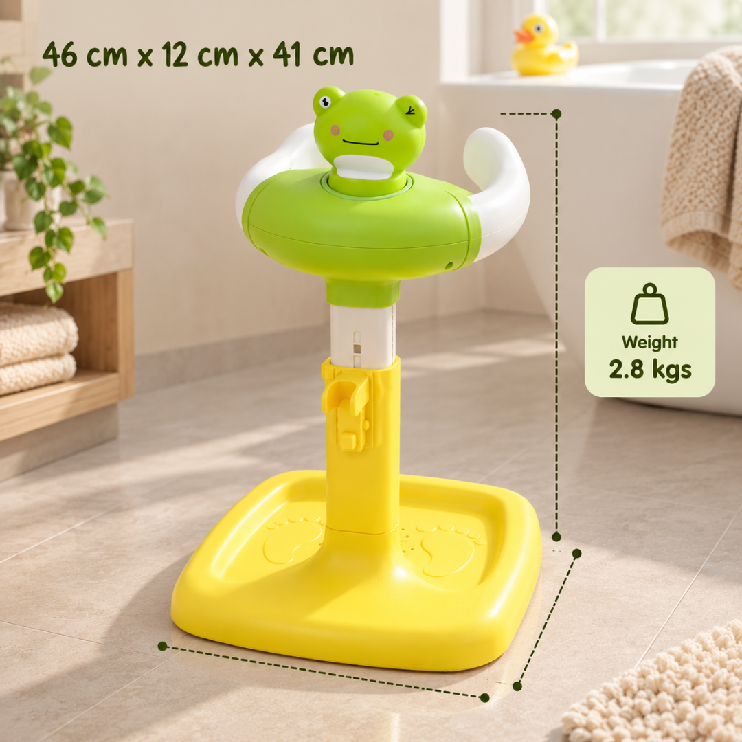 Baby Bath Stand for Kids & Toddlers | Adjustable Height & Width | Frog & Duck