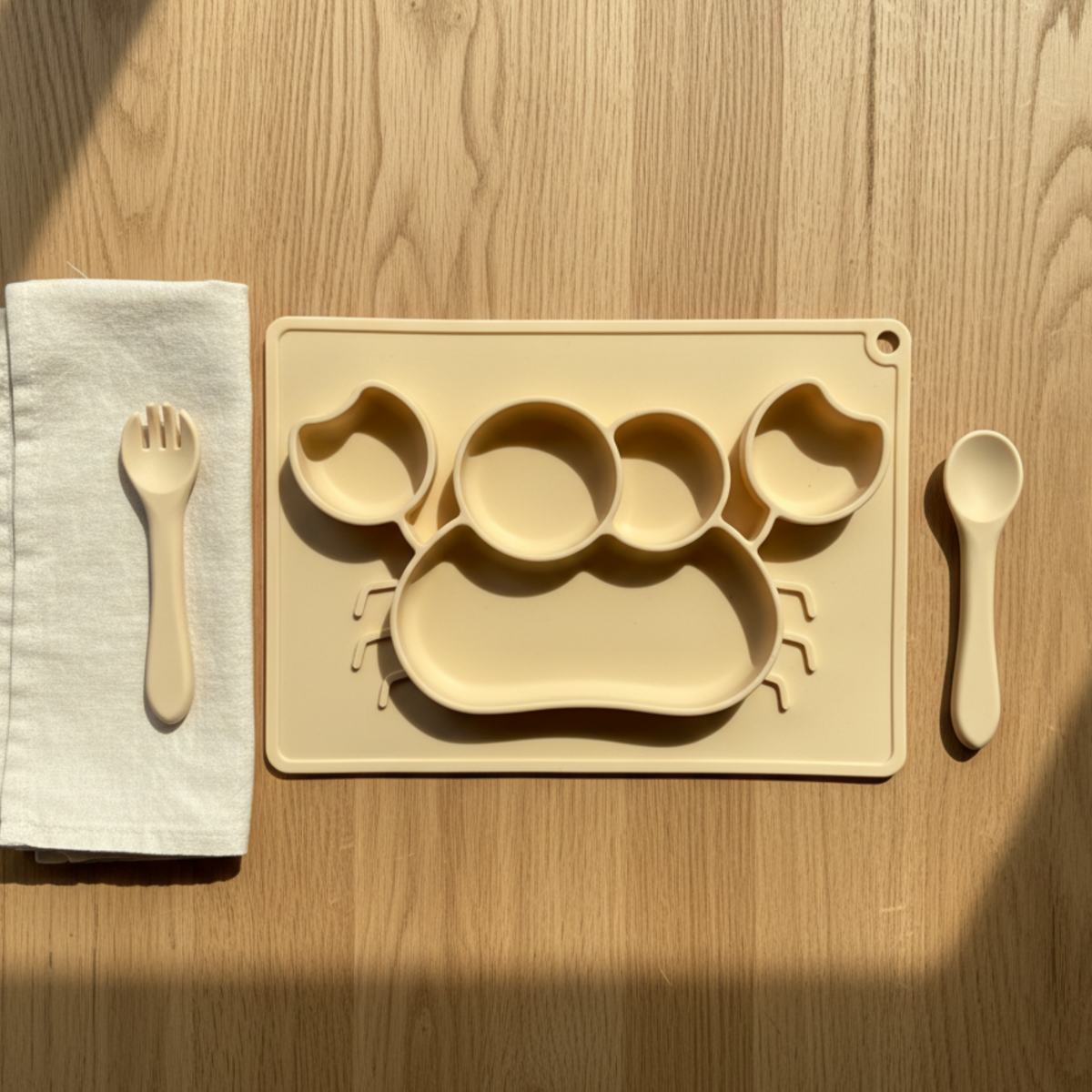 Meal Time Set | Soft Silicone Meal Plate with Animal Shapes for Kids