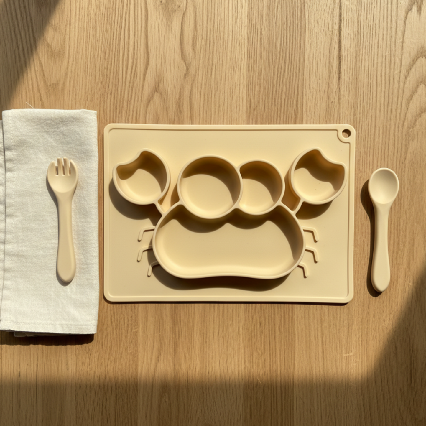 Meal Time Set | Soft Silicone Meal Plate with Animal Shapes for Kids