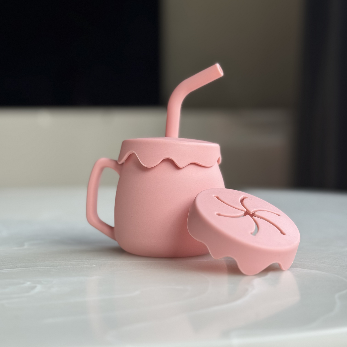 Sip and Snack Cup | Silicone 3 in 1 Baby Cup for water, milk and snack time