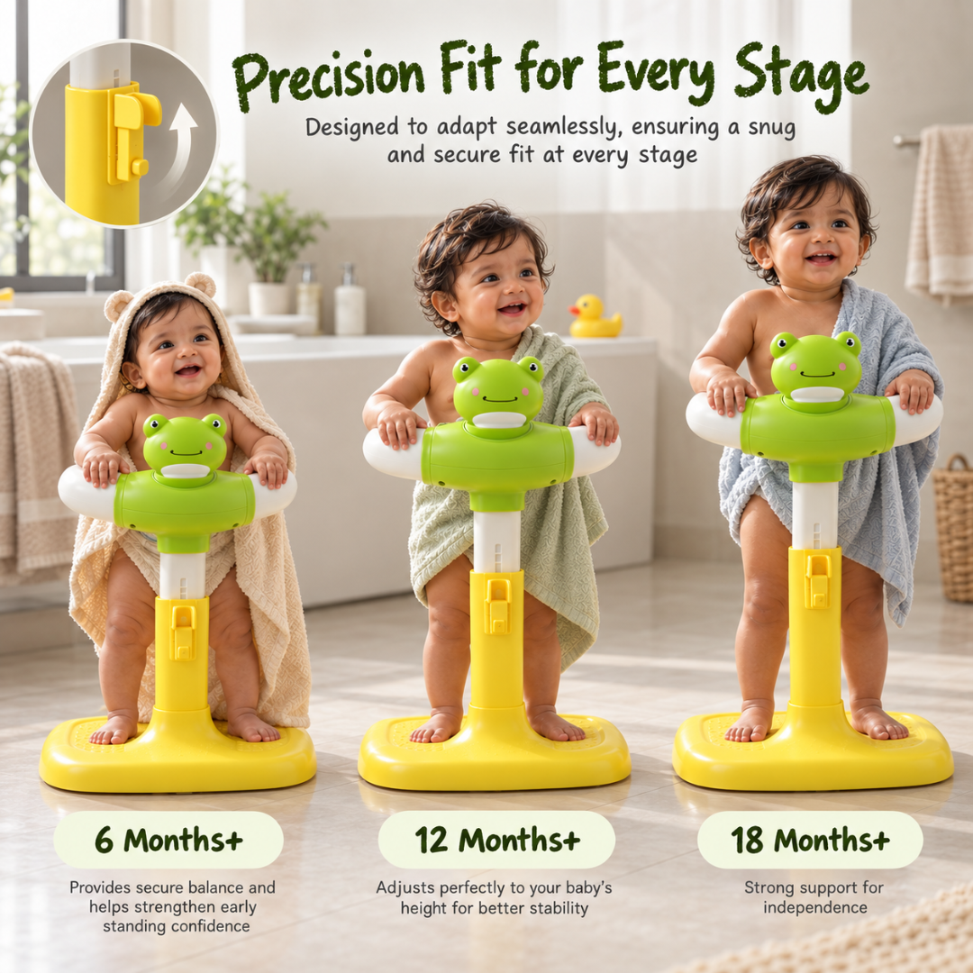 Baby Bath Stand for Kids & Toddlers | Adjustable Height & Width | Frog & Duck