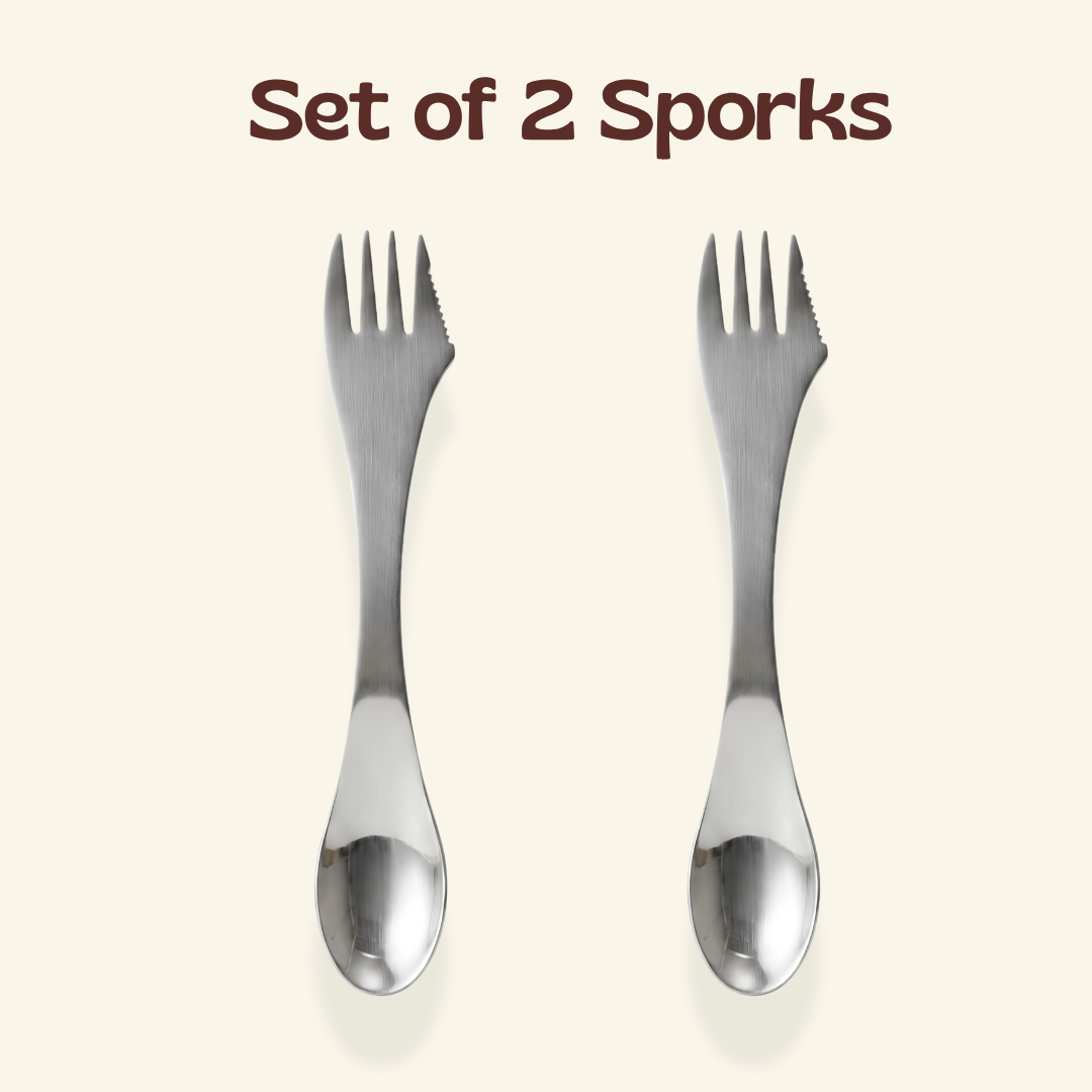 3-in-1 Stainless Steel Spork & Butter Knife | Spoon & Fork