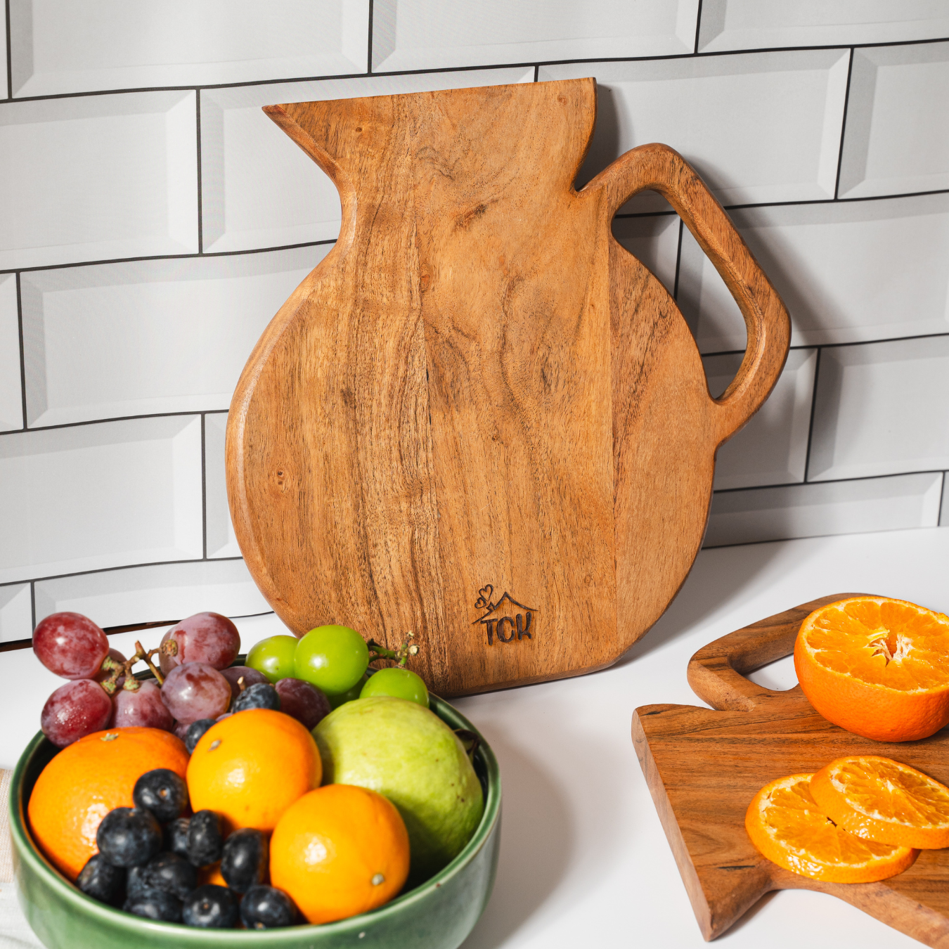 Pitcher Perfect 🏺 | Premium Acacia Wood Chopping and Serving Board with Beeswax Finish