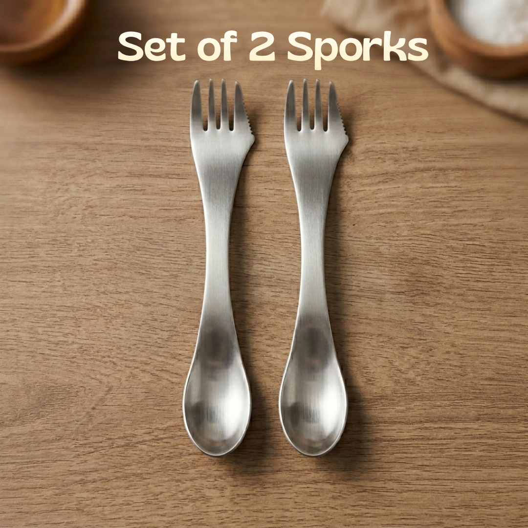 3-in-1 Stainless Steel Spork & Butter Knife | Spoon & Fork