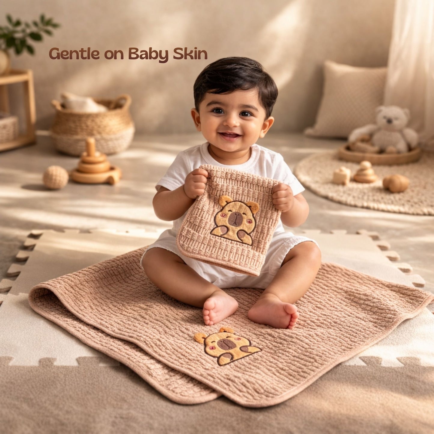 Ultra-Soft Baby Towel| ToddlerTeddy Bear Towel | Set of 2 | For Daily Use and Gifting