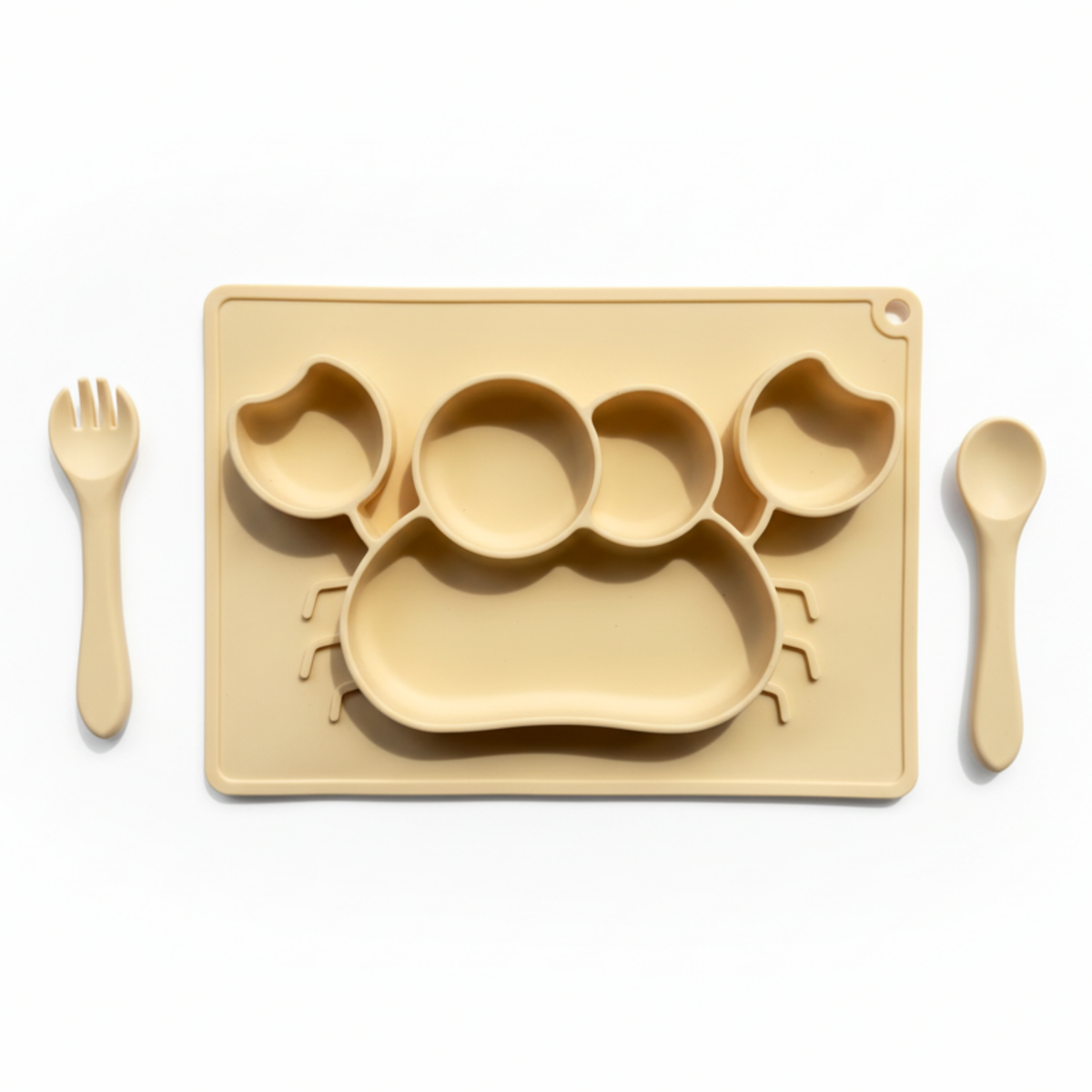 Meal Time Set | Soft Silicone Meal Plate with Animal Shapes for Kids