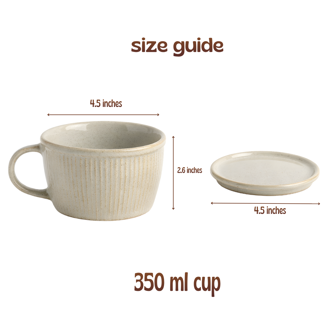 Ceramic Soup Cup with Multi-functional Lid & Saucer