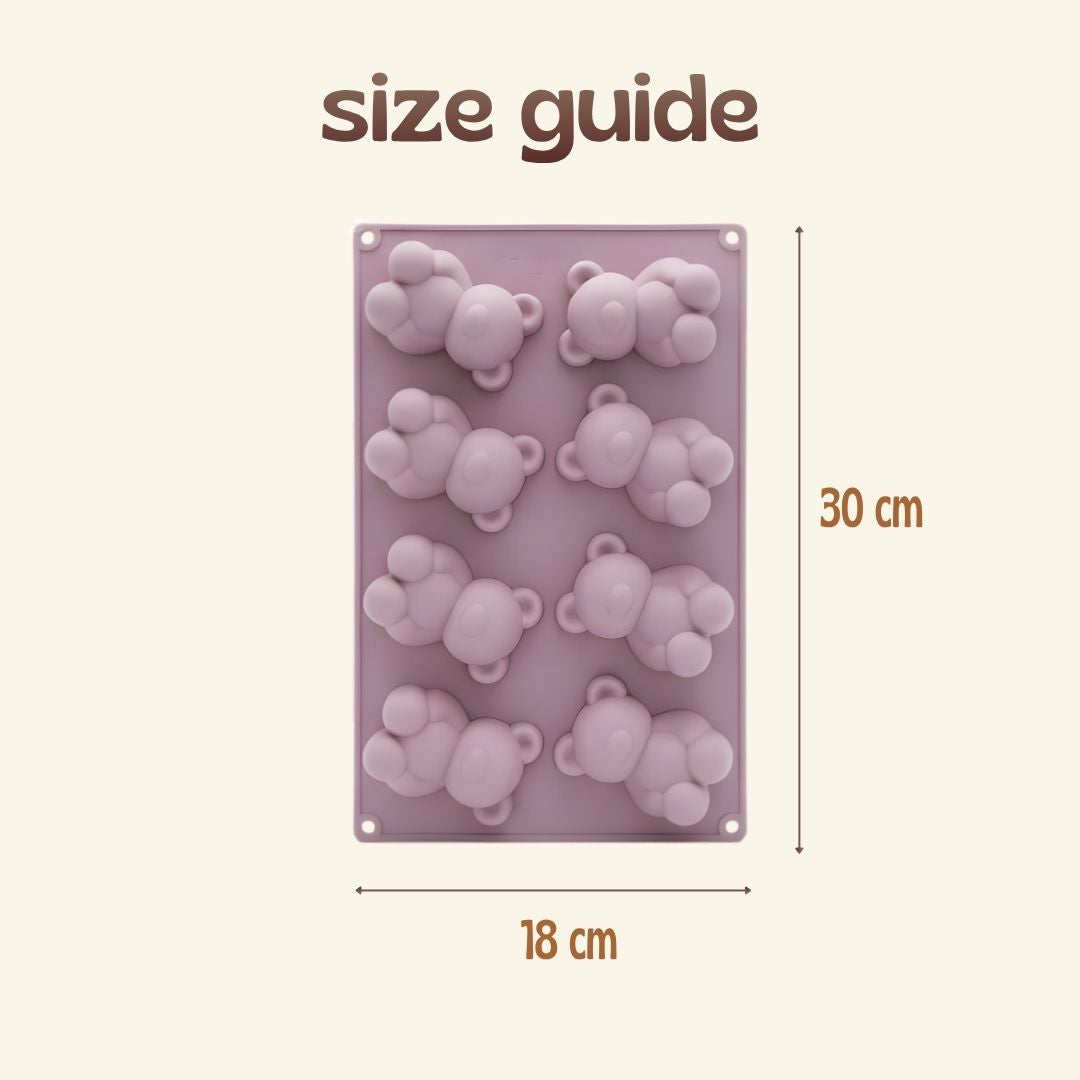 Teddy Bear Silicone Mold – 8 Cavity Multipurpose Mold