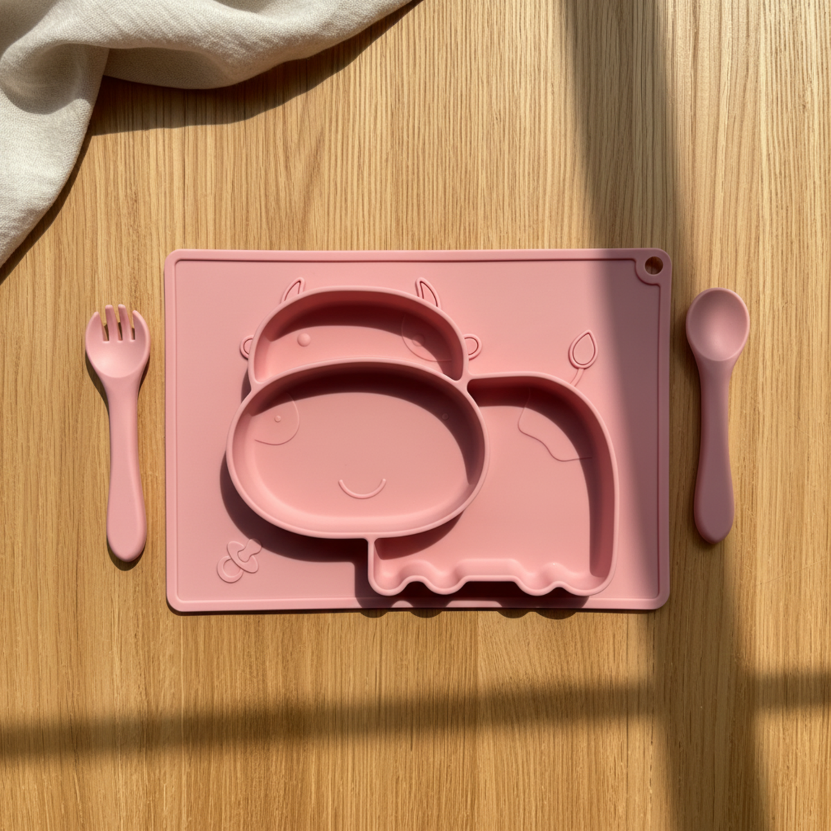 Meal Time Set | Soft Silicone Meal Plate with Animal Shapes for Kids