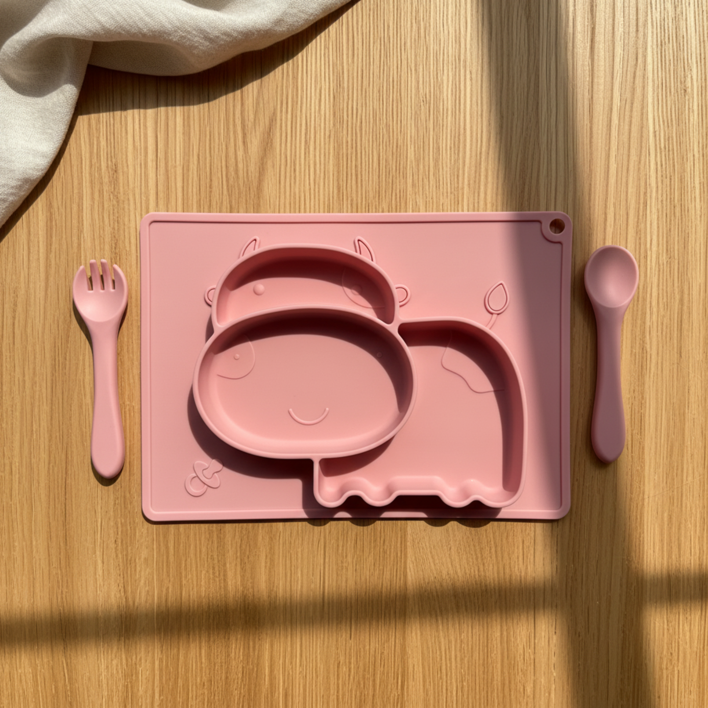 Meal Time Set | Soft Silicone Meal Plate with Animal Shapes for Kids