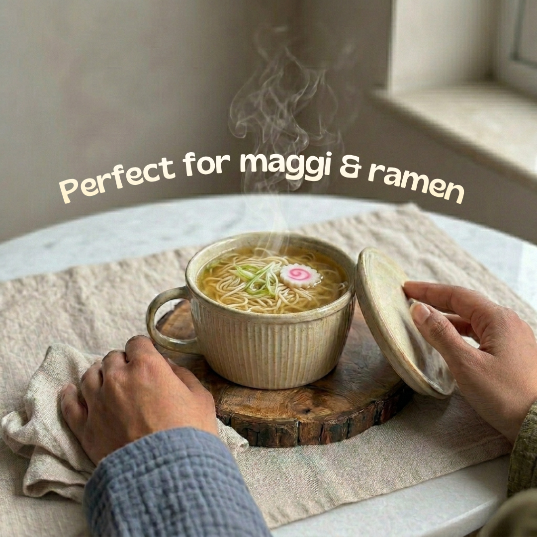 Ceramic Soup Cup with Multi-functional Lid & Saucer