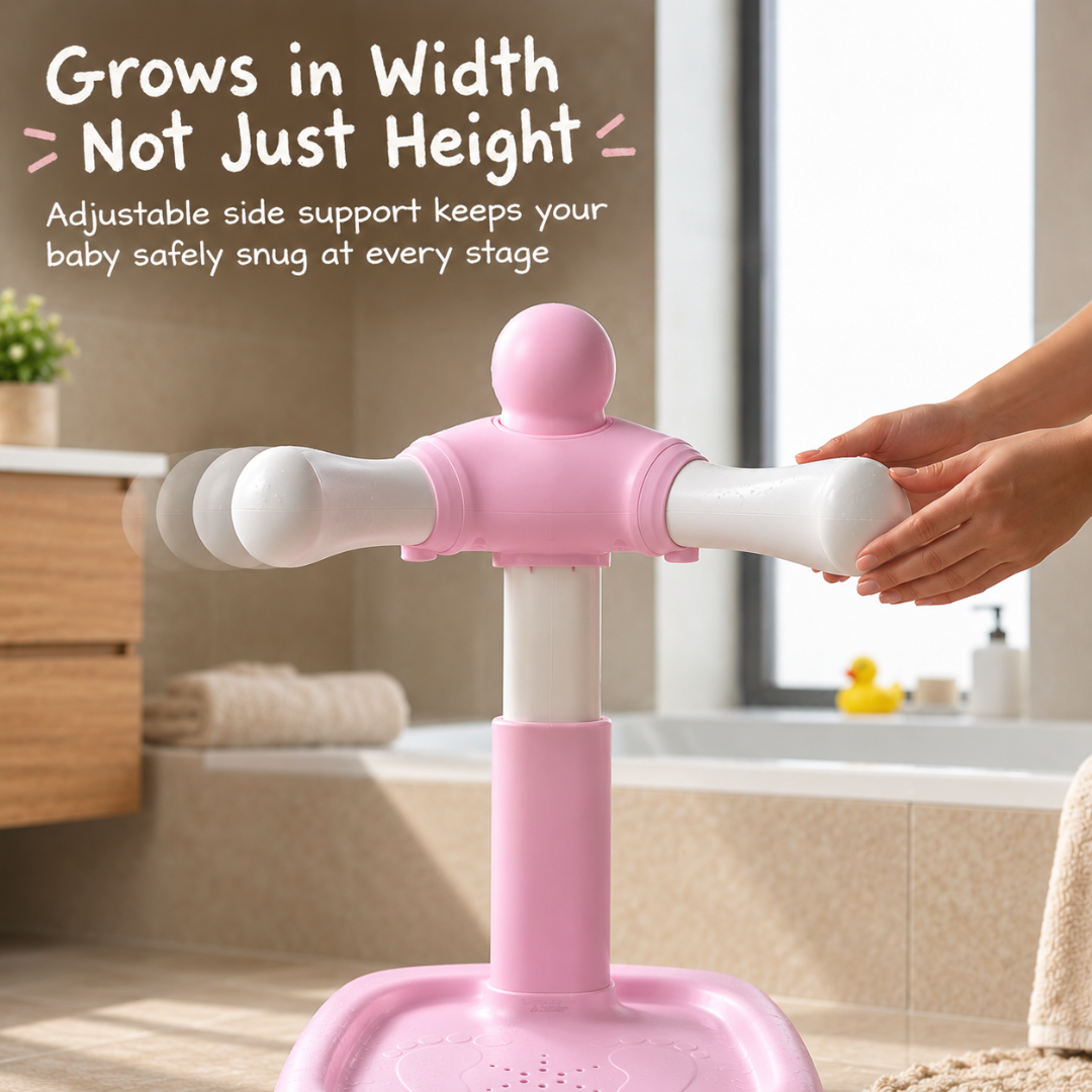 Baby Bath Stand for Kids & Toddlers | Adjustable Height & Width | Frog & Duck