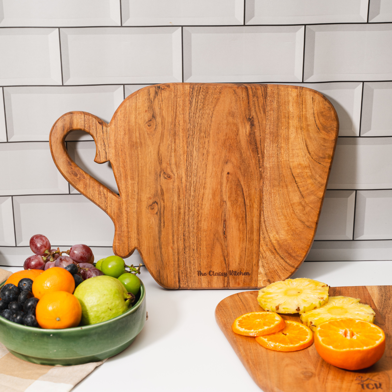 Tea Time ☕️ | Premium Acacia Wood Chopping and Serving Board with Beeswax Finish
