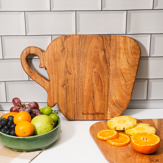 Tea Time ☕️ | Premium Acacia Wood Chopping and Serving Board with Beeswax Finish