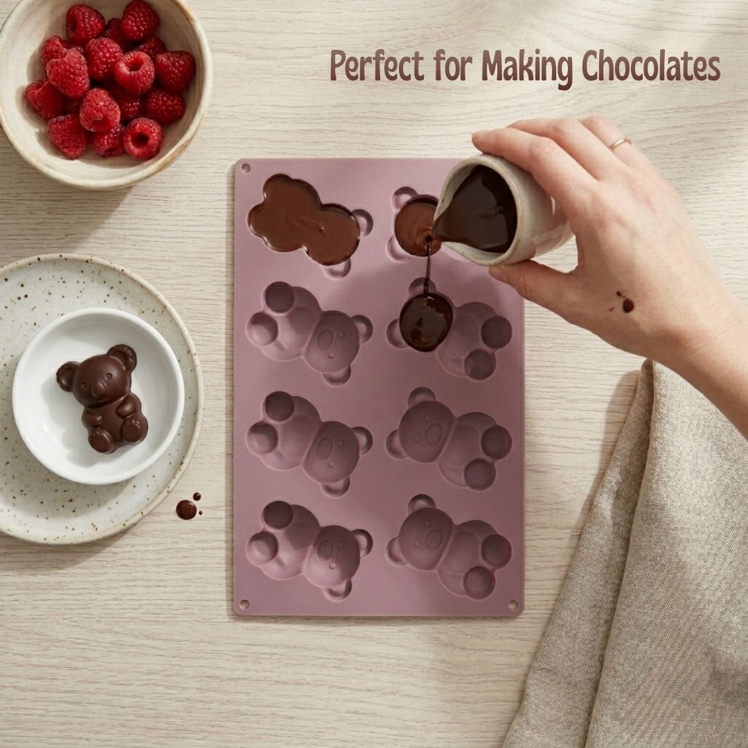 Teddy Bear Silicone Mold – 8 Cavity Multipurpose Mold