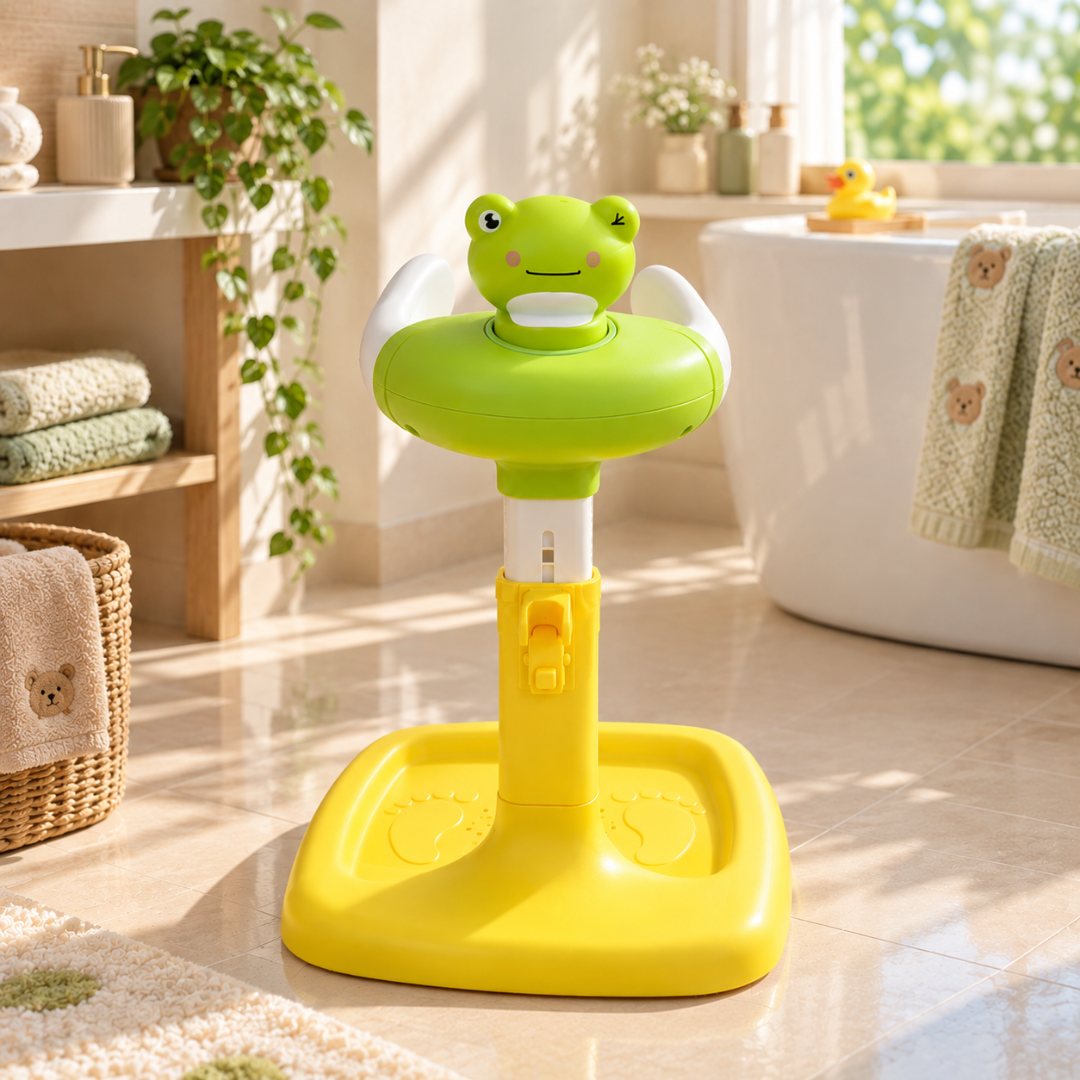 Baby Bath Stand for Kids & Toddlers | Adjustable Height & Width | Frog & Duck
