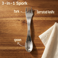 3-in-1 Stainless Steel Spork & Butter Knife | Spoon & Fork