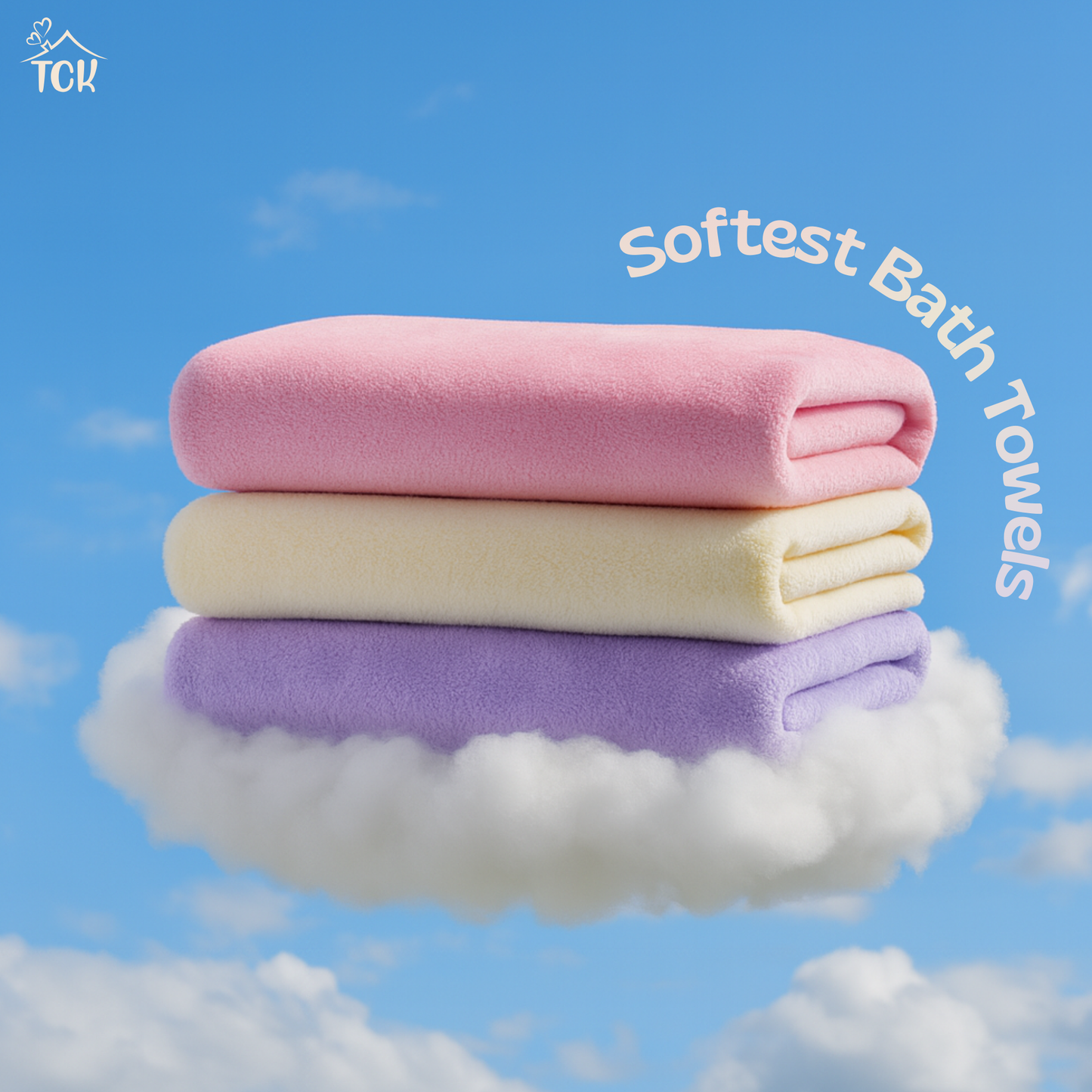 Bath Towel - Pastels | Soft Microfibre Pastels Colour Bath Towel