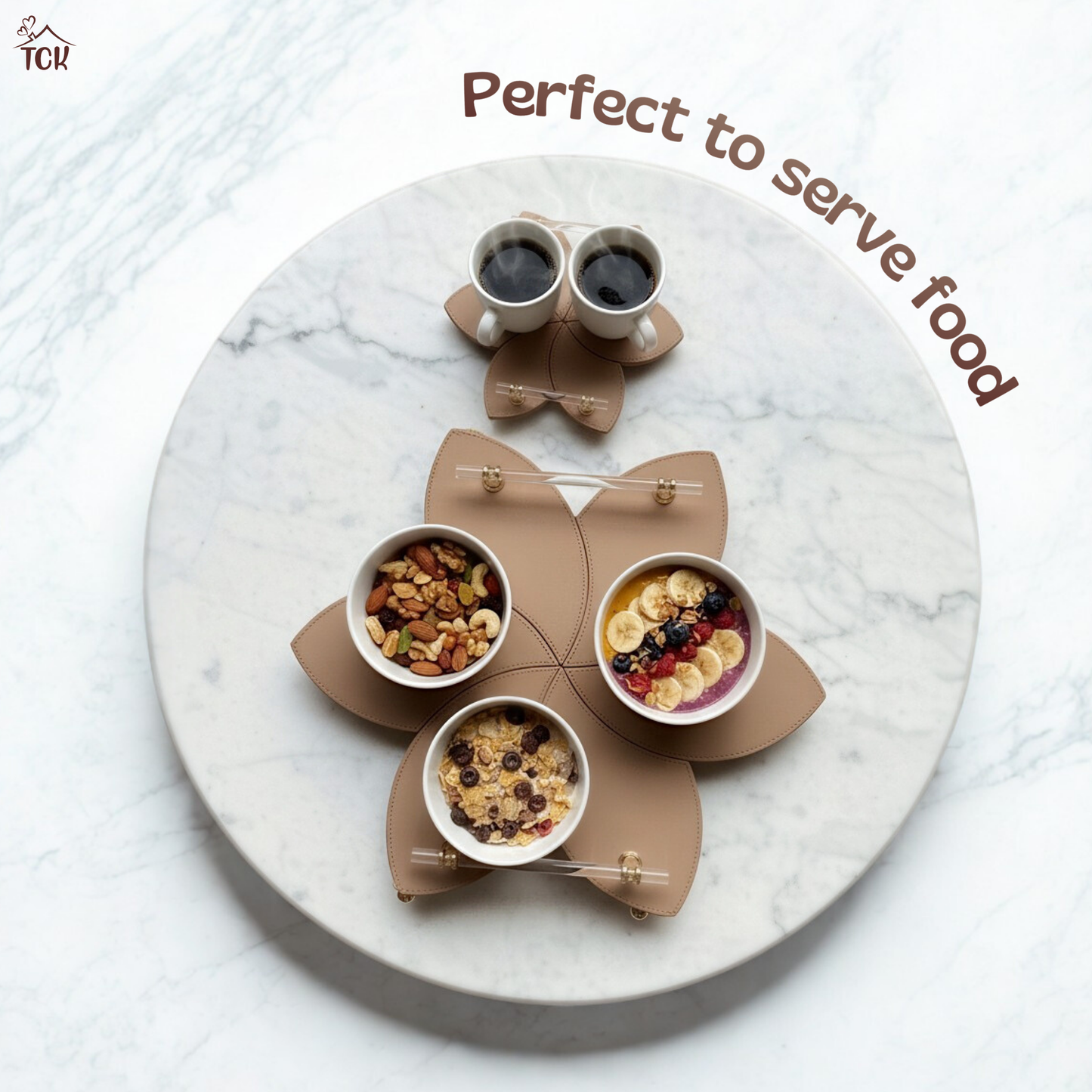 Luxe Faux Leather Serving & Décor Tray (Set of 2)