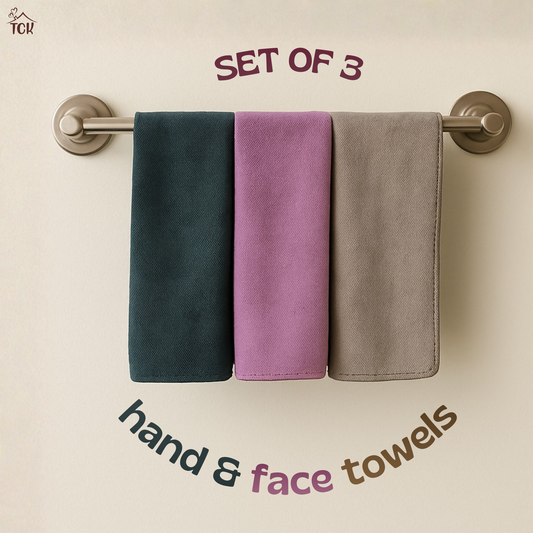 Hand and Face Towels (set of 3) | Feather-Feel Microfibre Hand and Face Towels
