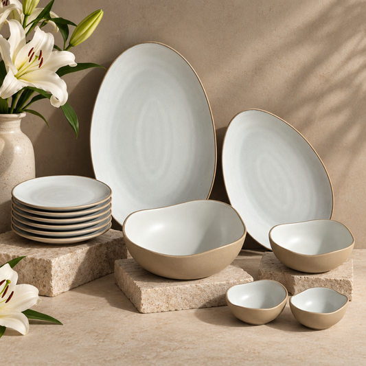 Snack Platter Set | 12-Piece Ceramic Serveware Set