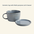 Ceramic Soup Cup with Multi-functional Lid & Saucer