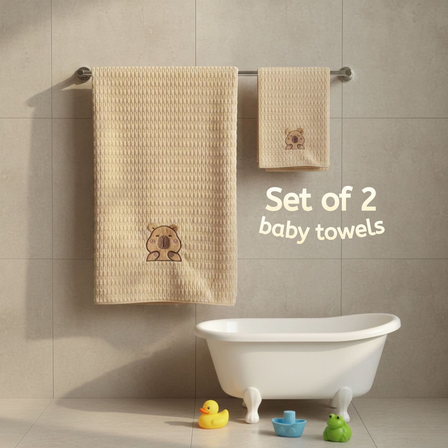 Ultra-Soft Baby Towel| ToddlerTeddy Bear Towel | Set of 2 | For Daily Use and Gifting