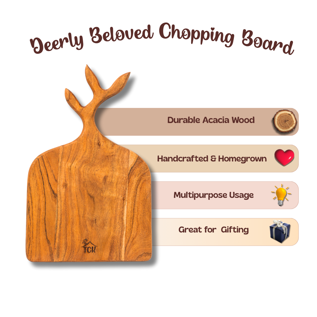 Chopping Board | Premium Acacia Wood Chopping and Serving Board with Beeswax Finish