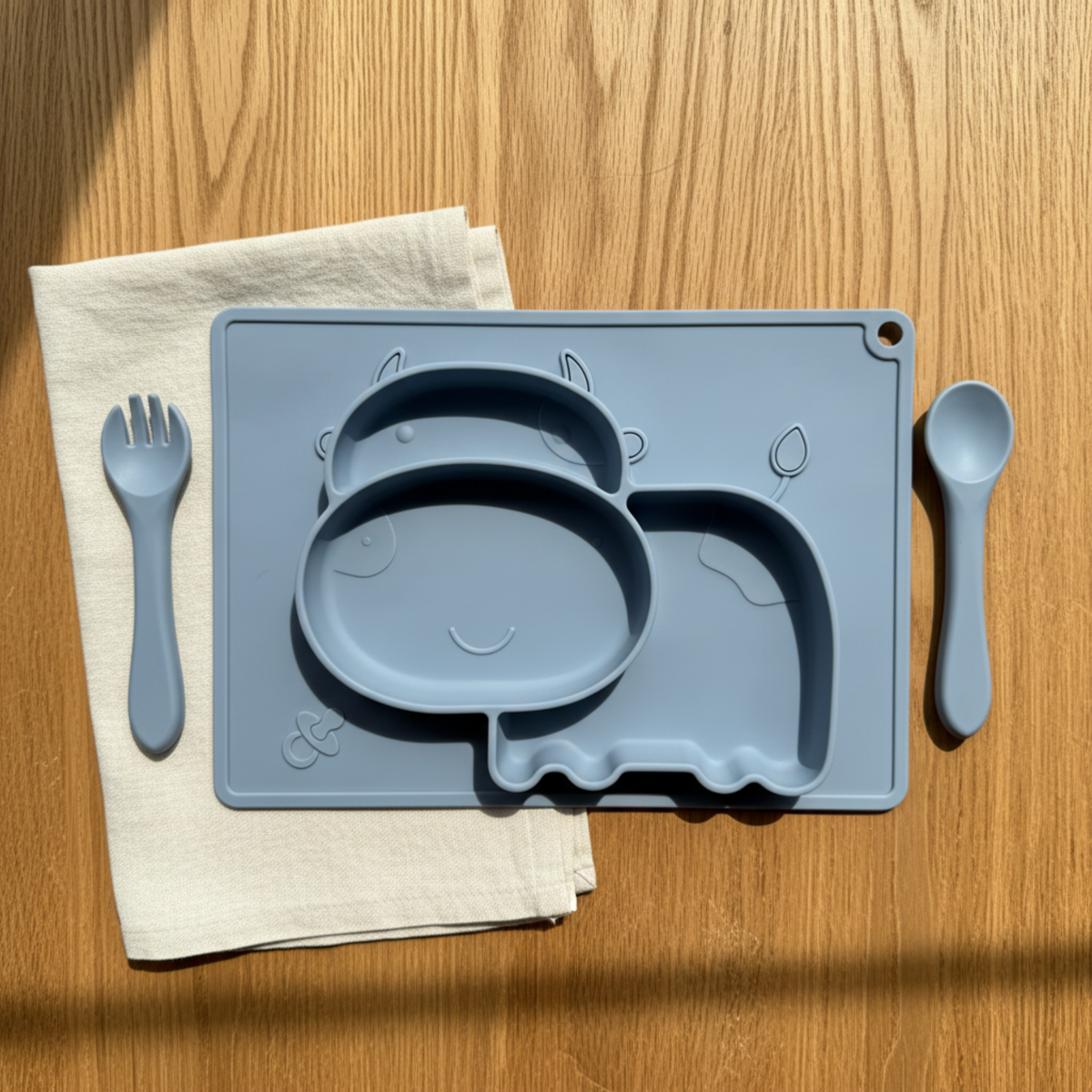 Meal Time Set | Soft Silicone Meal Plate with Animal Shapes for Kids