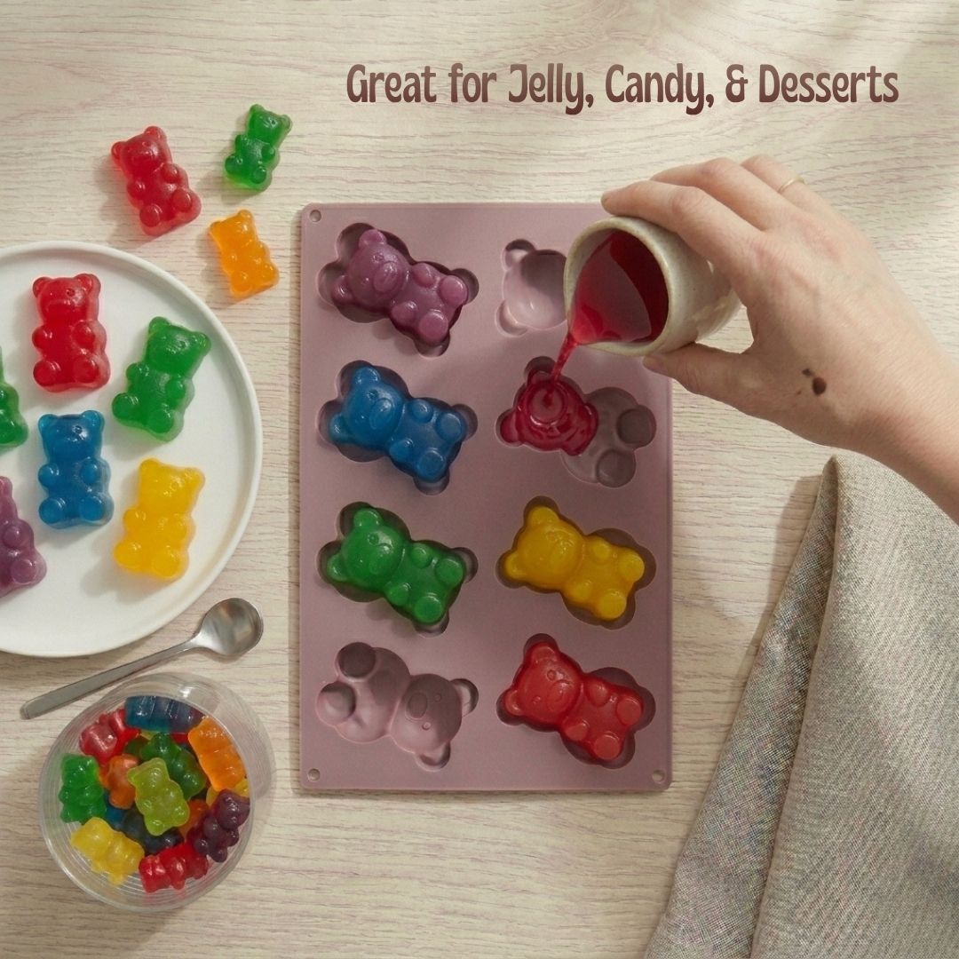 Teddy Bear Silicone Mold – 8 Cavity Multipurpose Mold
