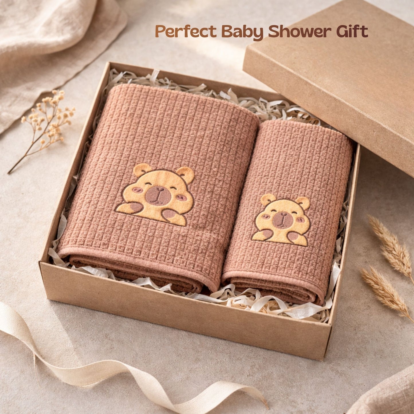 Ultra-Soft Baby Towel| ToddlerTeddy Bear Towel | Set of 2 | For Daily Use and Gifting