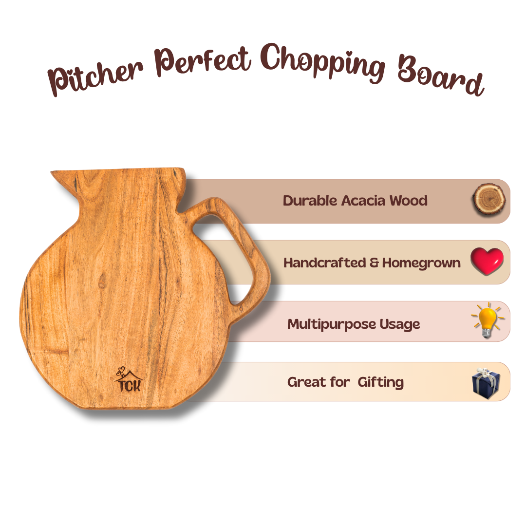 Chopping Board | Premium Acacia Wood Chopping and Serving Board with Beeswax Finish